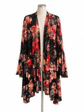 Ali Miles Floral Duster Cardigan Size L